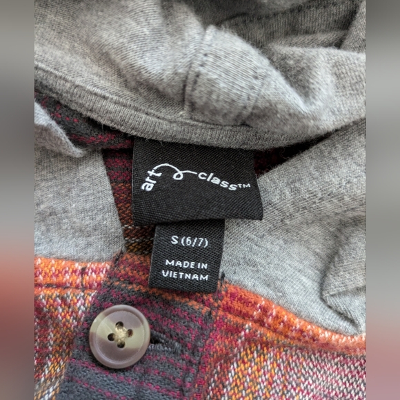 Art Class by Target Boys Hooded Button-Up Flannel Long Sleeve Shirt - Picture 7 of 9